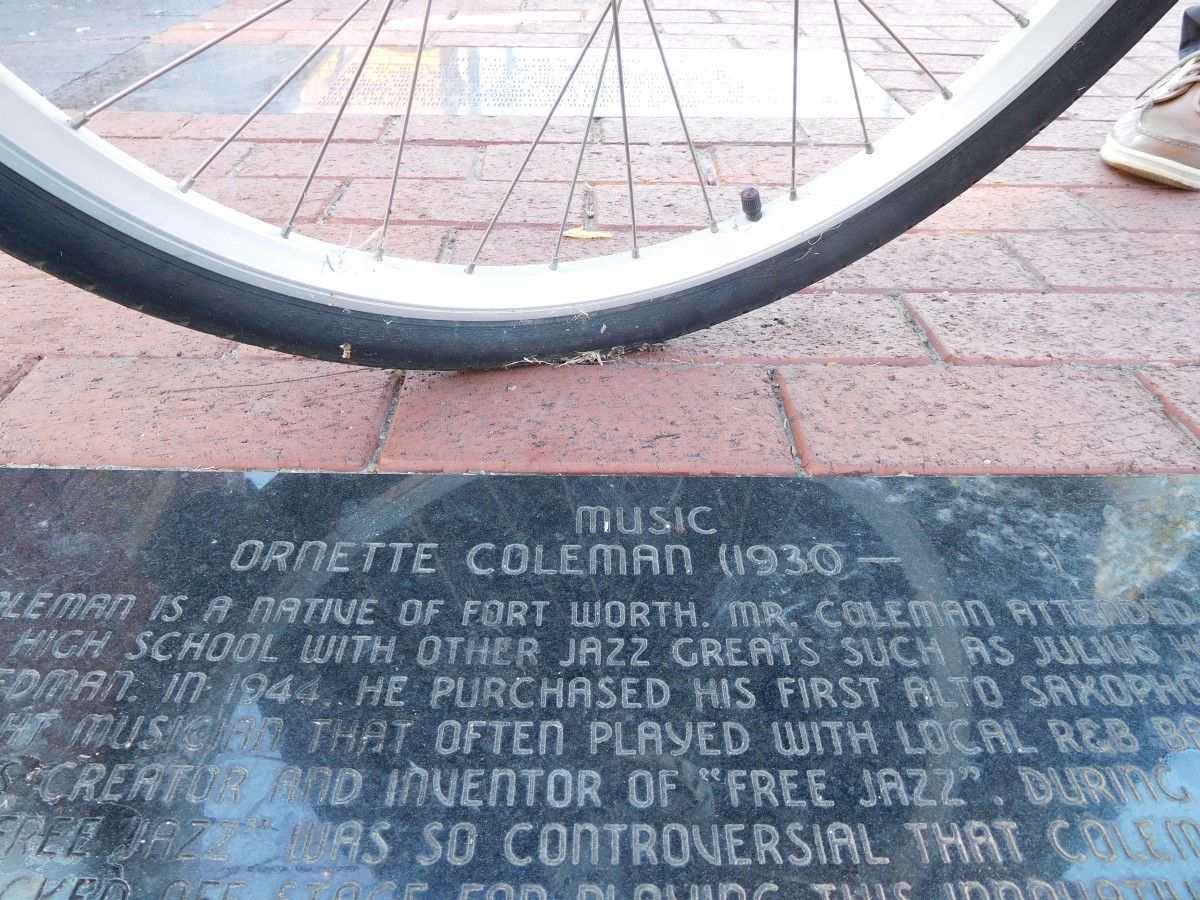 commemoration plaque that honors FW musician Ornette Coleman