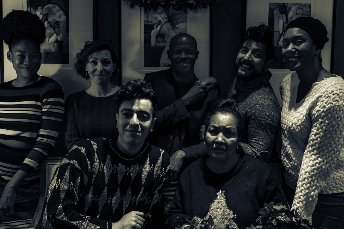 (left to right - back row) Jaquai Wade, Brandy Kae, Yusef Miller, Sergio Garcia, and Renee Miche'al (front row) Satchel Page and Catherine Whiteman The cast of Soul Rep's regional premiere of Colman D