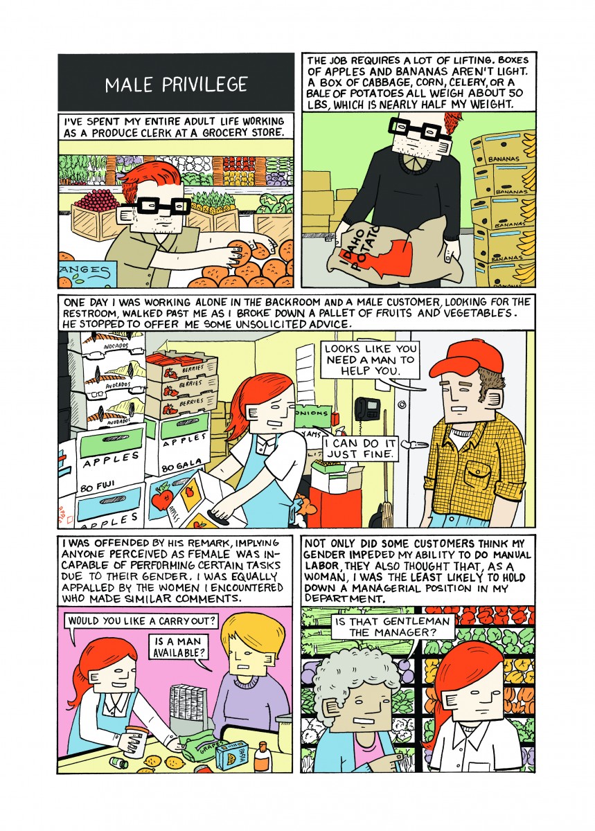 Erin Nations, Male Privelege, Ink on paper