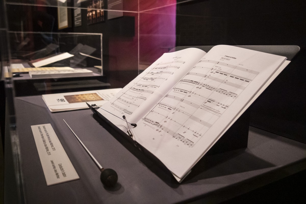 Musical score and baton