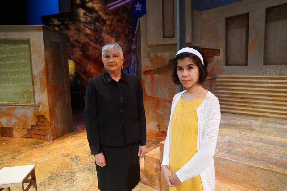 Diana Serna Aguilera and Alycya Magana, who played Serna in the 2016 production of Crystal City 1969 / Photo by Dallas Morning News