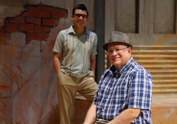 Mario Treviño with actor Christopher Llewyn Ramirez who played Treviño in the 2016 production of Crystal City 1969 / Photo by Dallas Morning News
