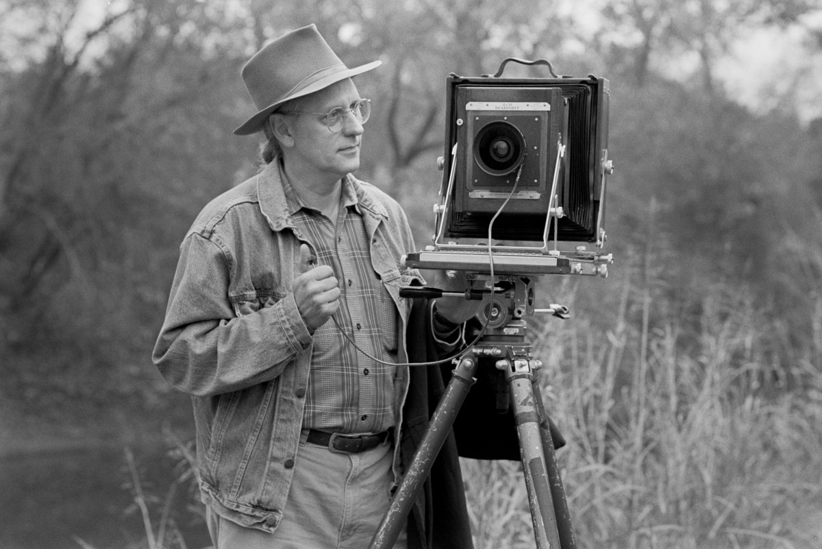 Luther Smith with 8 x 10 view camera, 1997