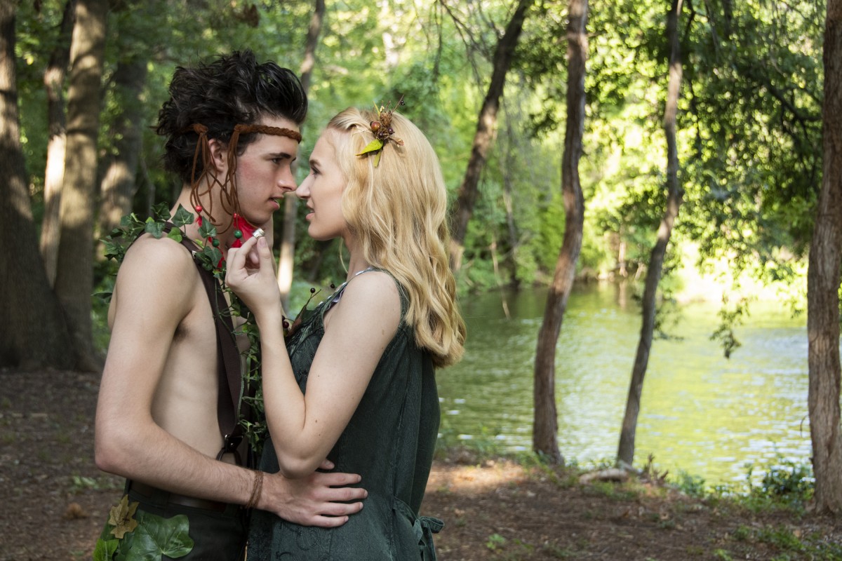 Brayden Soffa as Peter Pan and Fallon Goldsmith as Wendy, Photograph by Jason Johnson-Spinos