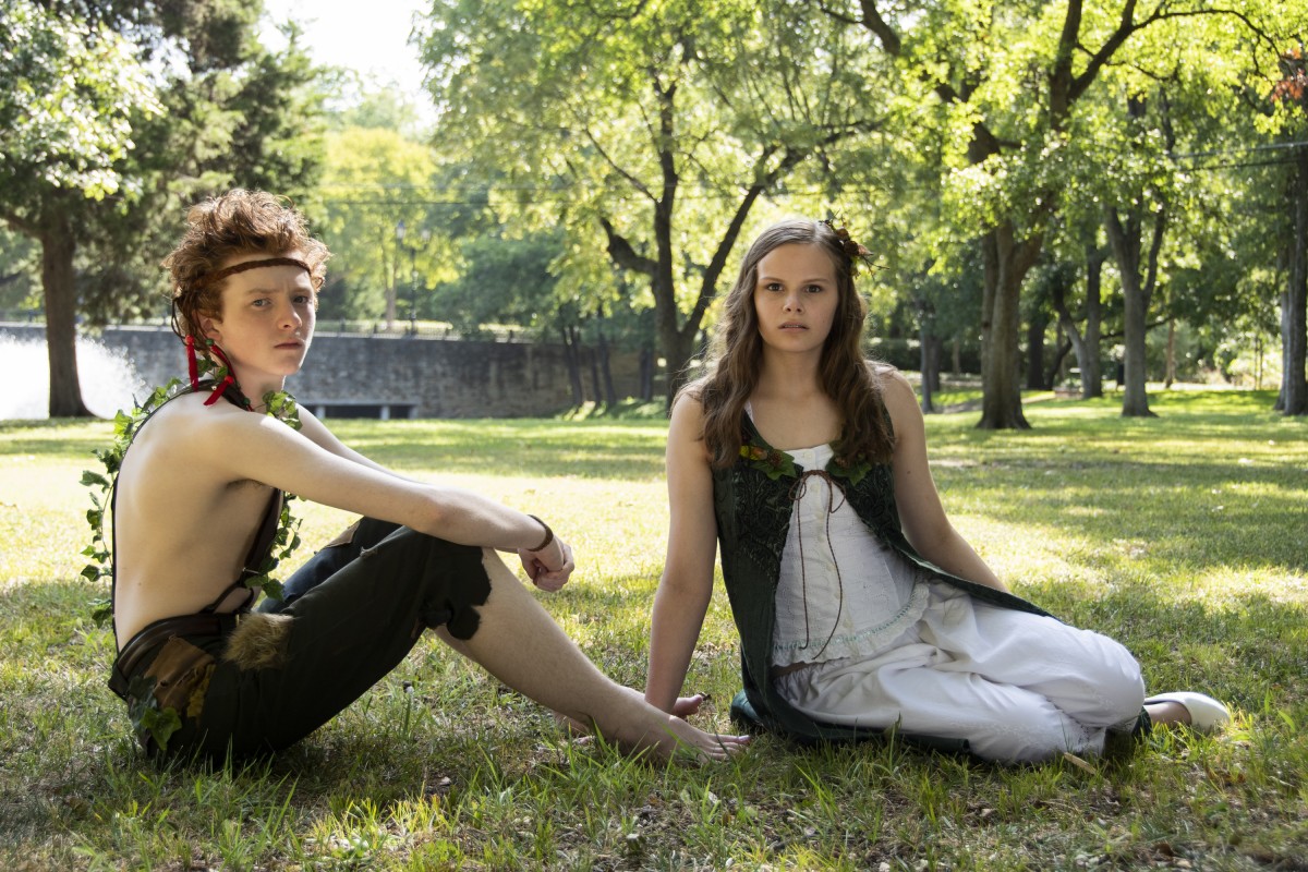 Harrison Polen as Peter Pan and Olivia Hankins as Wendy, Photograph by Jason Johnson-Spinos