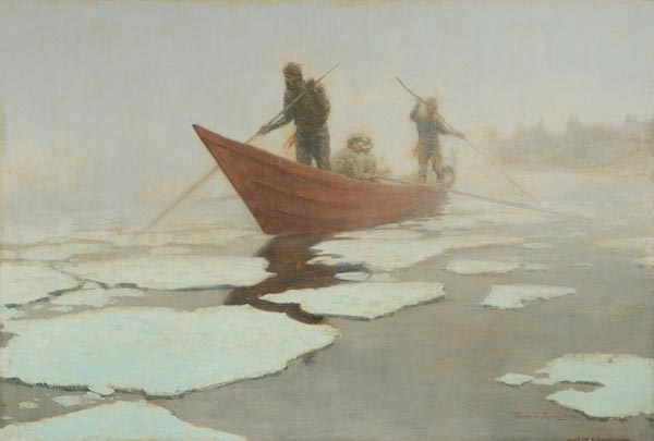 River Drivers in the Spring Break Up | Frederic Remington (1861-1909) | ca.1905 | Oil on canvas | Frederic Remington Art Museum, Ogdensburg, N