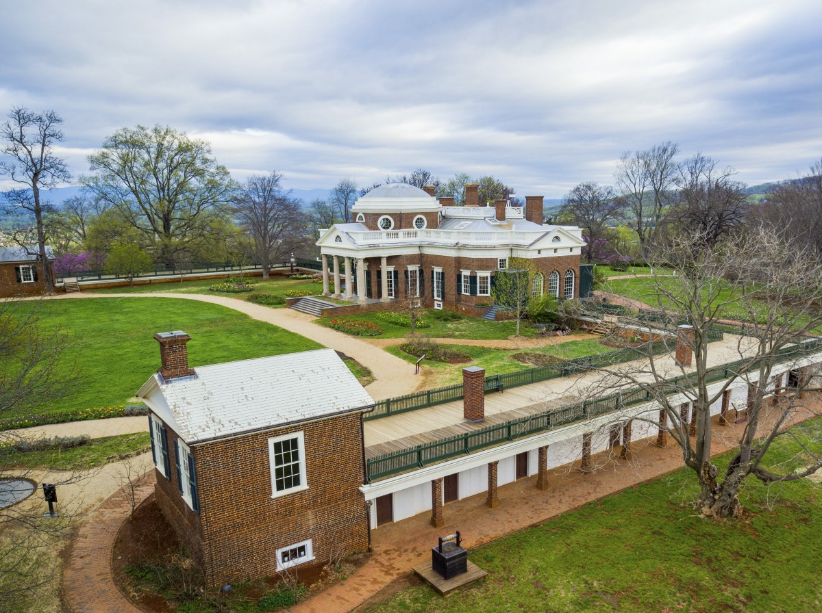 Monticello_Aerial West Front and South Wing