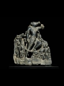 Stele with Varaha North India Pala period (c. 730-1197), c. 11th century Stone, likely phyllite or schist 28 x 8.5 x 24 in. Crow Collection of Asian Art, 1982.52.