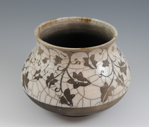Raku Vessel by Eva Kustarne