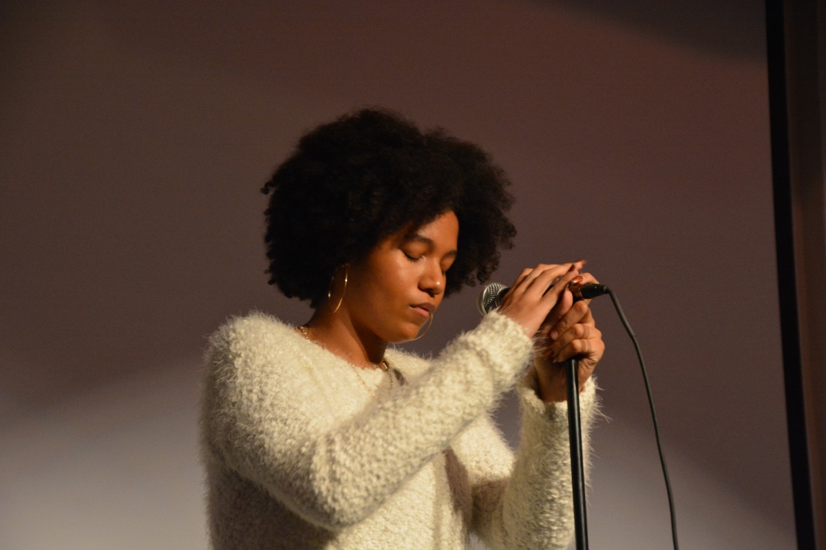 Competitor during the spoken word competition