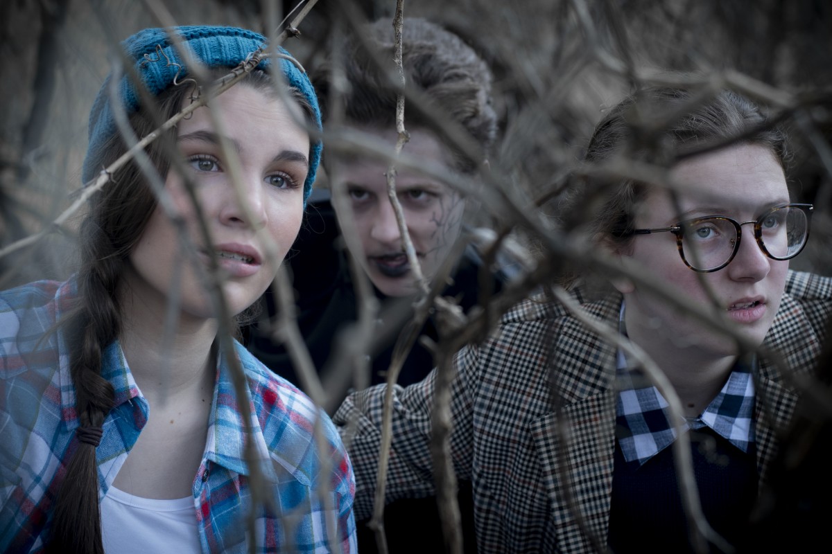 Madeline Carter, Peyton Nicholson, and Alexandra Gray in The Time Machine, Photograph by Jason Johnson-Spinos