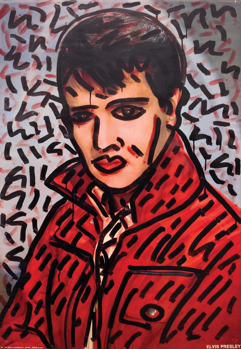 Keith Haring; Elvis Presley, 1981; Ink on commercially printed offset lithographic poster; 38 1/4 x 26 1/8 in. (97.2 x 66.4 cm)