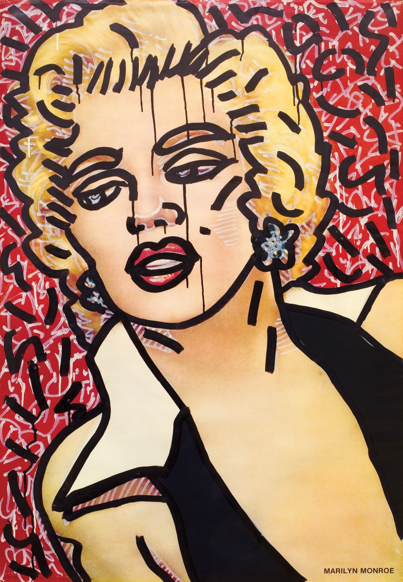 Keith Haring; Marilyn Monroe, 1981; Ink on commercially printed offset lithographic poster; 38 1/4 x 26 1/8 in. (97.2 x 66.4 cm)
