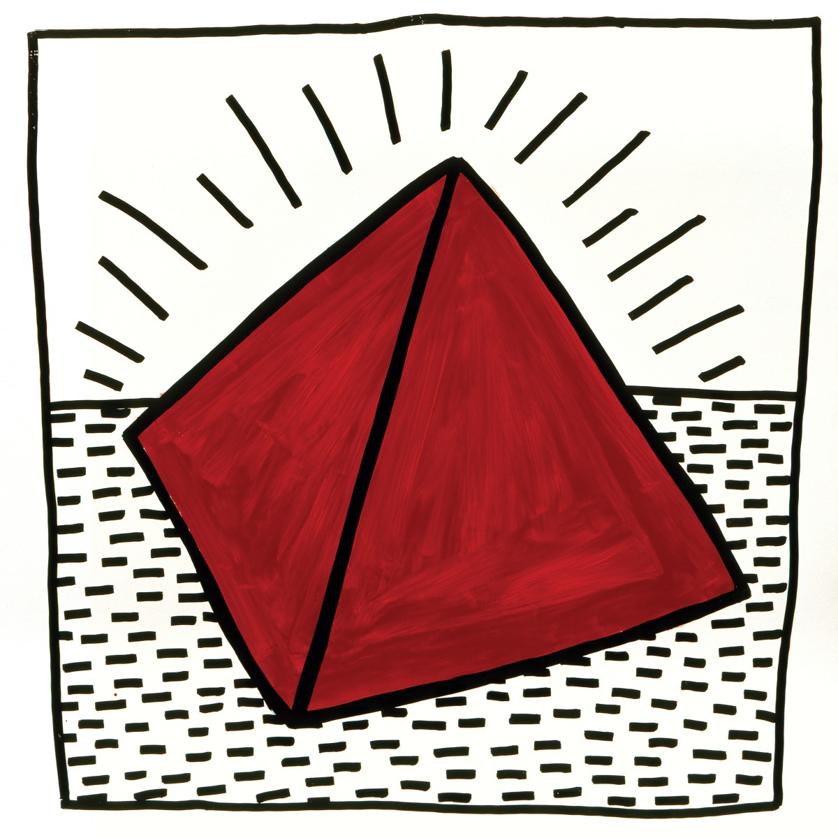 Keith Haring; Untitled, 1981; Enamel on fiberboard; 48 x 48 in. (121.9 x 121.9 cm)