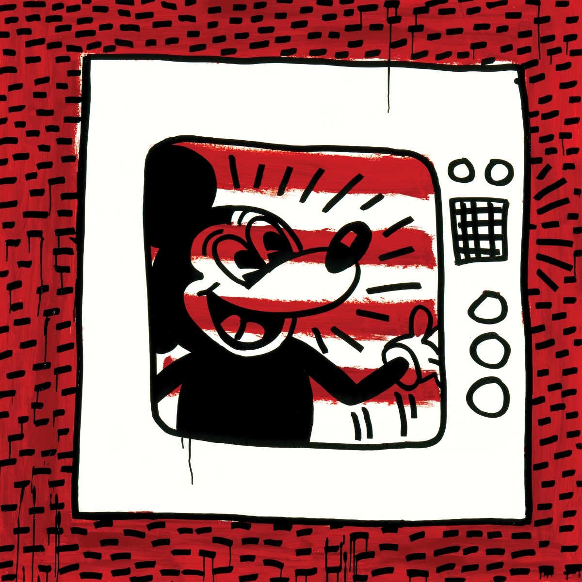 Keith Haring; Untitled, 1981; Enamel on fiberboard; 48 x 48 in. (121.9 x 121.9 cm)