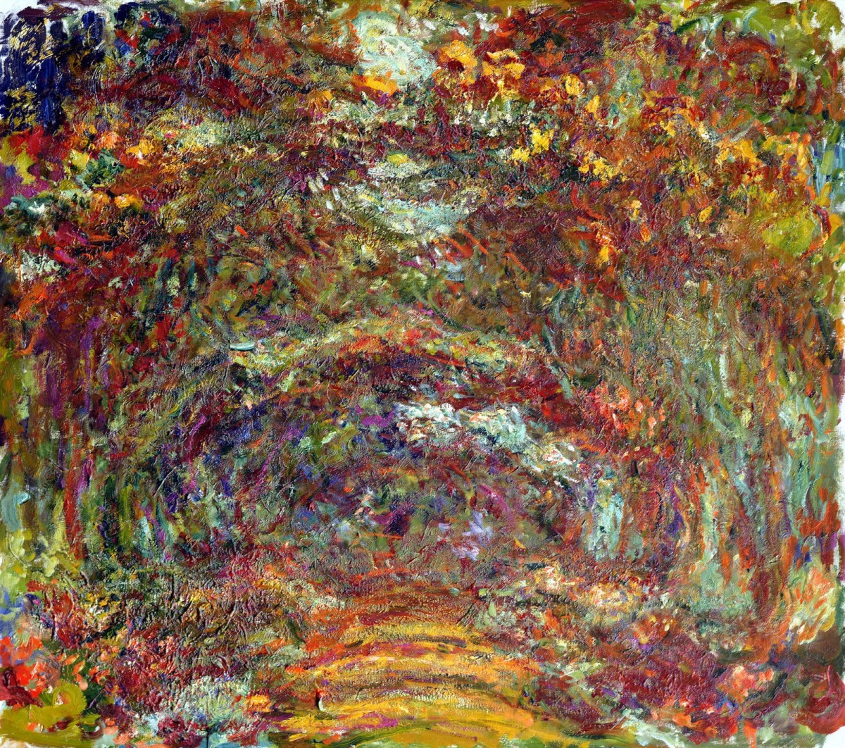 Photo © Kimbell Art Museum Monet, "Path under the Rose Arches," Giverny, 1918–1924, oil on canvas, Musée Marmottan Monet, Michel Monet Bequest, 1966, inv. 5089