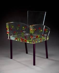 Miss Blanche armchair, designed 1988, executed 1989, Designer: Shiro Kuramata (Japanese, 1934–1991), acrylic, artificial roses, and aluminum with Alumite (anodized) finish, Dallas Museum of Art, gift of Caren Prothro, Vincent and Dara Prothro, and Nita and Cullum Clark, and Catherine, Alex, Charlie, Jack, and Will Rose, and Lela Rose and Grey, Rosey, and Brandon Jones in honor of Deedie Rose, DMA/amfAR Benefit Auction Fund, and Discretionary Decorative Arts Fund 
