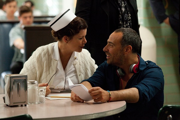 Marcia Gay Harden and Peter Landesman on the set of Parkland. Photo: Claire Folger 