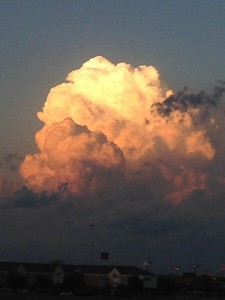 The National Weather Service captured this building cumulus cloud near its Fort Worth office. (Photo credit: National Weather Service)