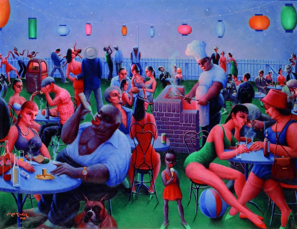 Painting titled "Barbecue"by Archibald Motley, Jr. ; 1960