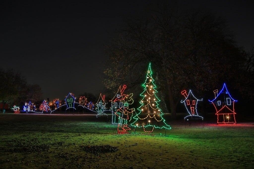 The whimsical lights of the Farmers Branch Historical Park's Tour of Lights.