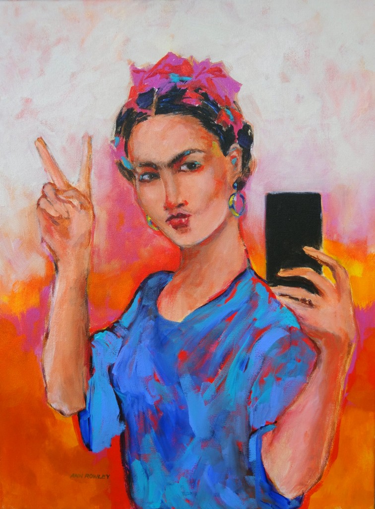 "Frida, Queen of the Selfies" - Acrylic on canvas by Ann Rowley