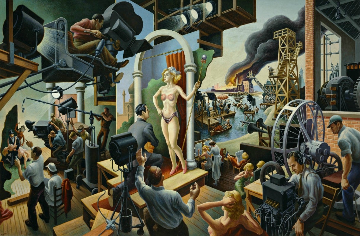 Thomas Hart Benton Hollywood, 1937–38 Oil on canvas 56 × 84 in. (142.2 × 213.4 cm) The Nelson-Atkins Museum of Art, Kansas City, Missouri, Bequest of the artist, F75-21/12 Photo by Jamison Miller. Art © T.H. Benton and R.P. Benton Testamentary Trusts/UMB Bank Trustee/Licensed by VAGA, New York, N
