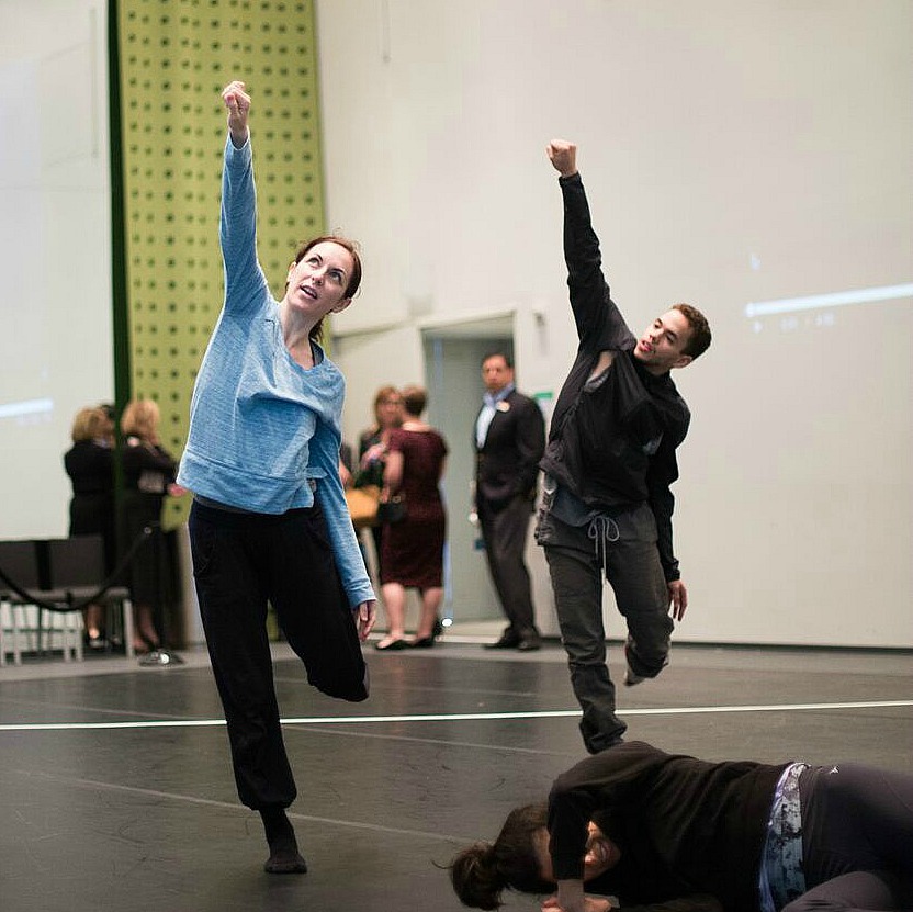 Dancers, including Albert Drake of the Bruce Wood Dance Project (right), rehearsing. Photo: Jerome Weeks 