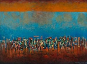 Norman Lewis (1909–1979) Title Unknown (March on Washington), 1965 Oil on fiberboard