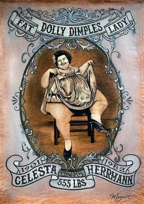A sideshow banner by New Orleans artist Molly McGuire