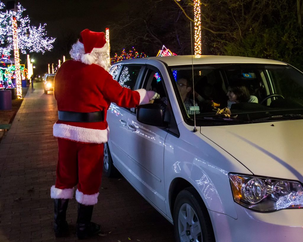 Say hello to Santa at the Tour of Lights. Photo: Farmers Branch Historical Park