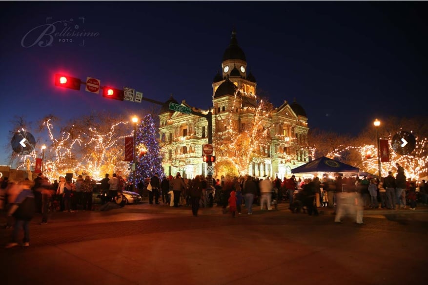 Enjoy the small town feel at Denton's annual holiday lighting event this Friday. Photo: Bellissimo Foto