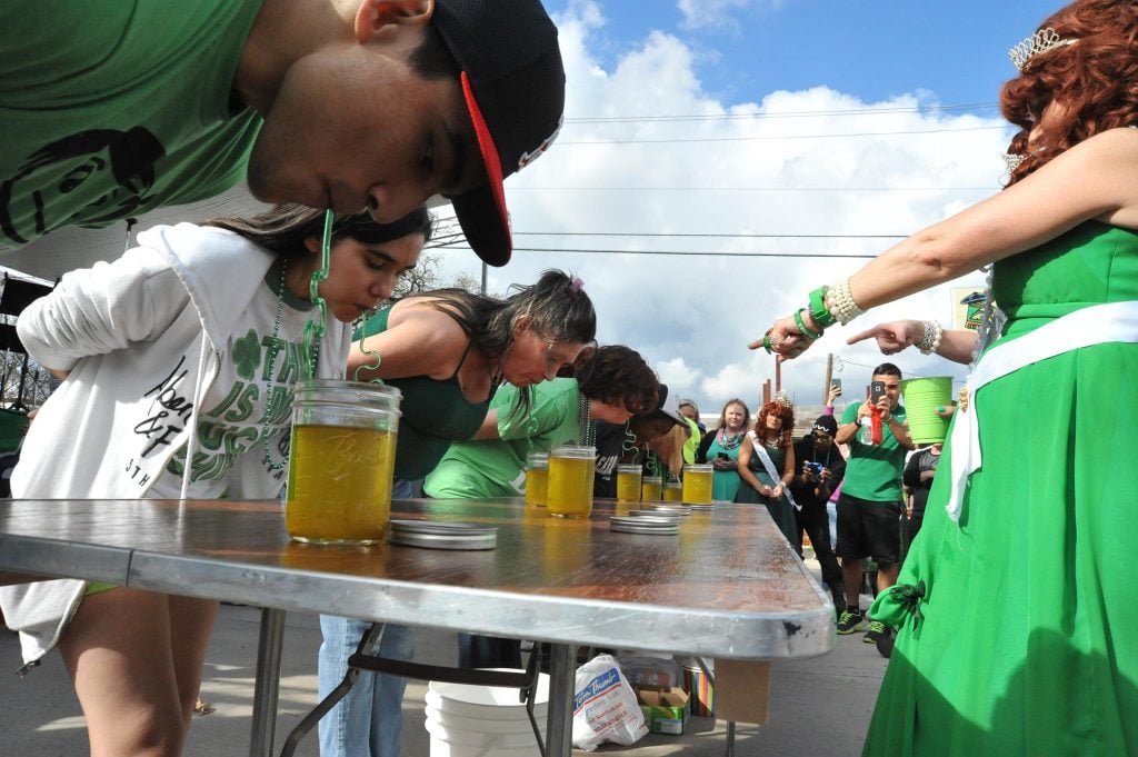 Cheer on the contestants at this year's Pickle Juice-Drinking contest. Photo: World's Only St. Paddy's Pickle Parade