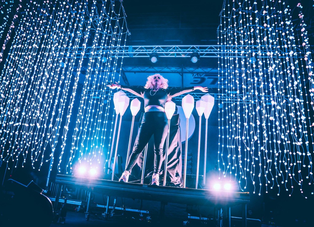 Purity Ring, which has a woman lead, was Sunday night's headliner. Photo: Fortress Festival
