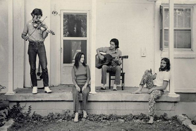 Townes Van Zandt, Susanna Clark, Guy Clark, Waylon Jennings. (left to right) Photo by Jeanene Van Zandt.