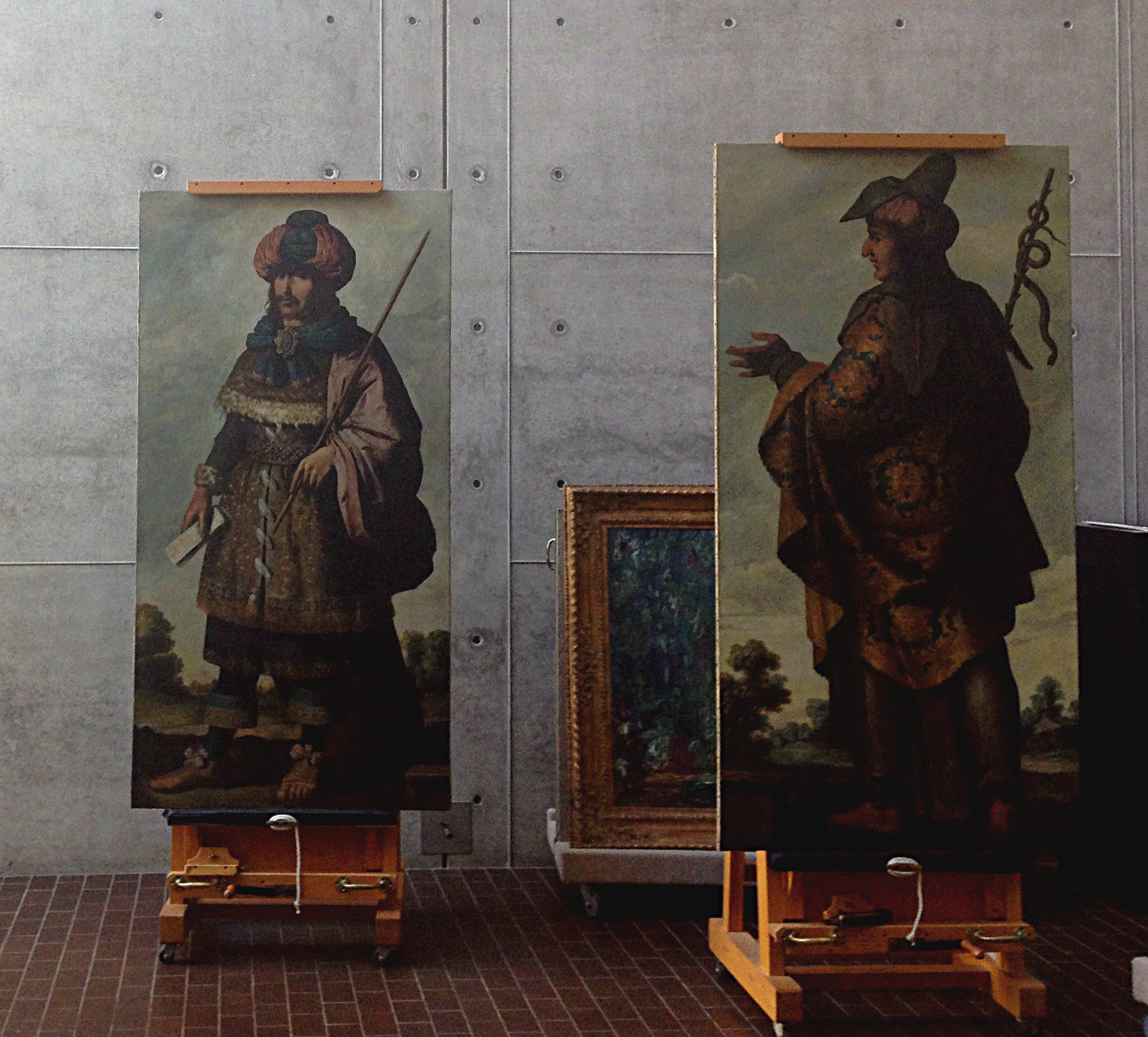 Zurbaron paintings in the Kimbell's conservation studio