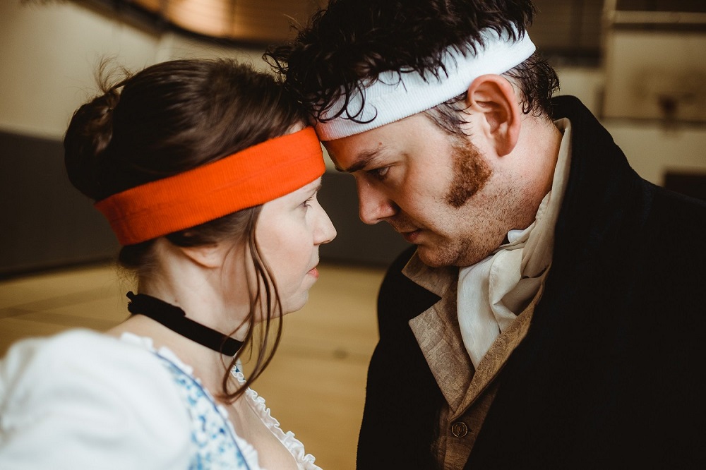 Jenny Ledel and John-Michael Marrs in "Pride and Prejudice." Photo by Evan Michael Woods