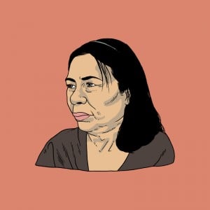 An illustration of Arturo Torres' mother. She passed in 2016. 