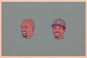 Chicago hip-hop artists Chance the Rapper and Kanye West make quite the pair in this retro-looking illustration by Torres. 