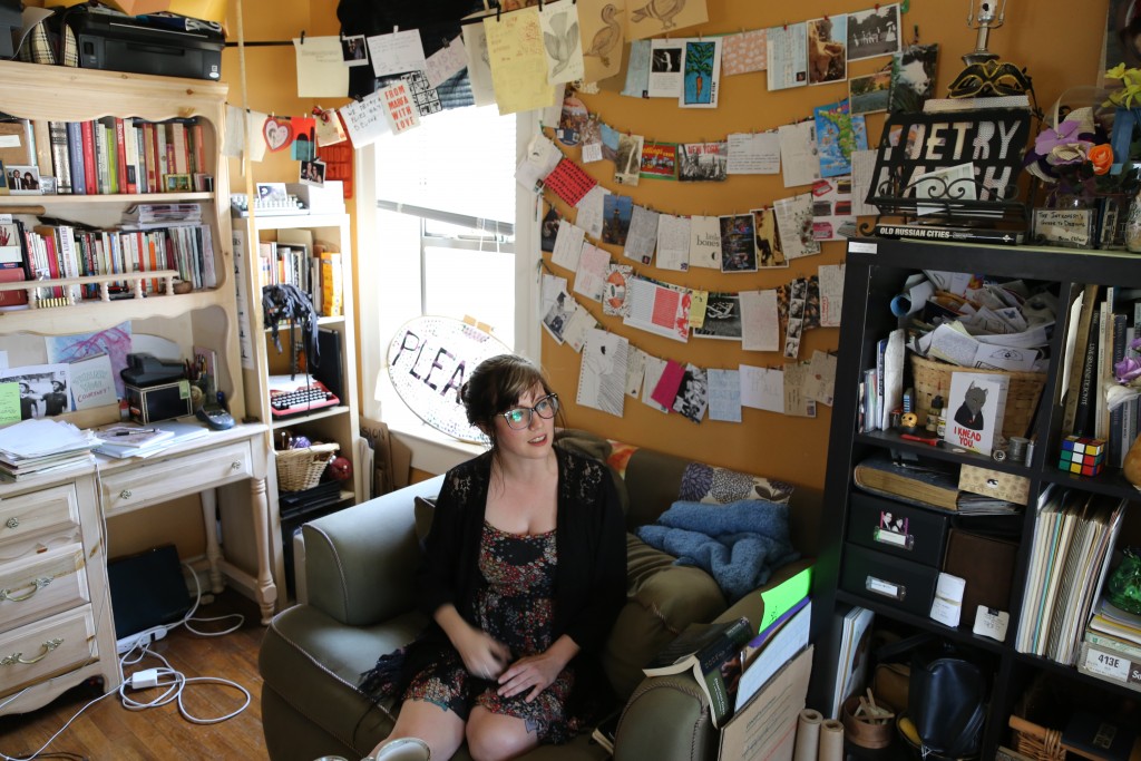 Courtney Marie inside her studio, which has been taken over by Spiderweb Salon materials. Photo: Hady Mawajdeh