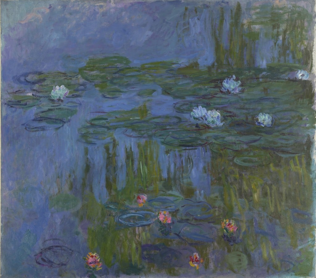 "Water Lilies," by Claude Monet. c. 1914,1915. 63 1/4" x 71 1/8". Image: Kimbell Art Museum. 