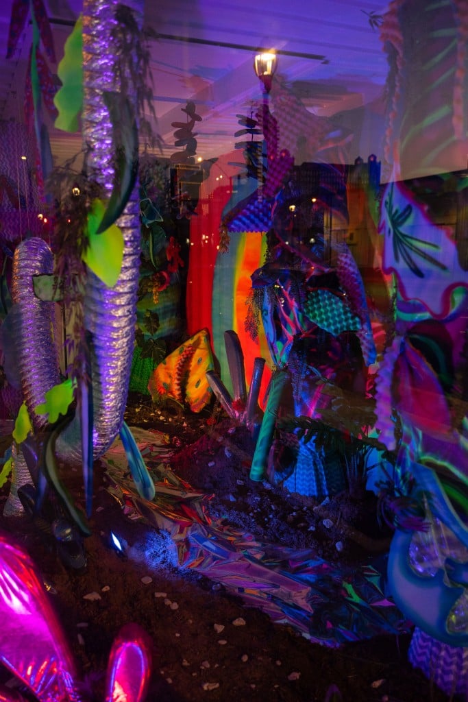 A neon lit technicolor jungle is the latest installation that sits in Art South Box mini-gallery.