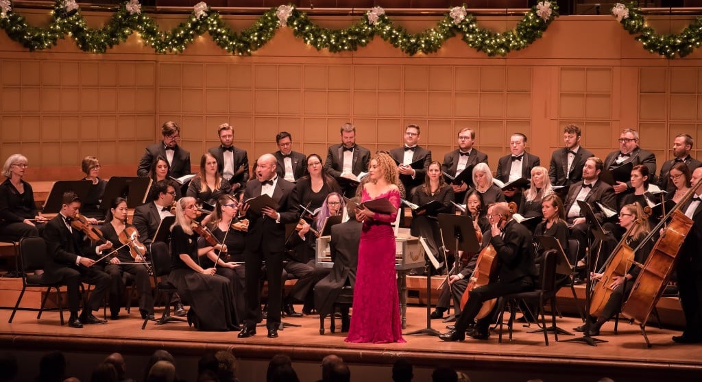 Dallas Bach Society orchestra, choir and soloists on stage