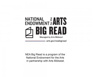 Logo with black writing on white background that reads National Endowment of the Arts Big Read