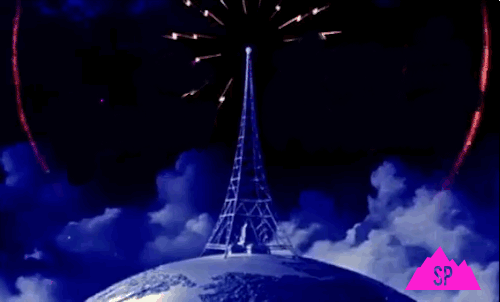 gif of rotating radio tower on a spinning world
